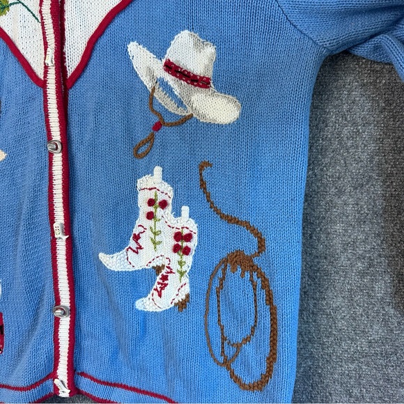 Vintage Storybook Knits cardigan sweater set 2X Cowgirl crochet western rodeo - Picture 5 of 16